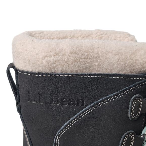 L.L. Bean Womens Suede Duck Winter Snow Boots Lace Up Felt Lined Waterproof 7 M - Picture 6 of 8